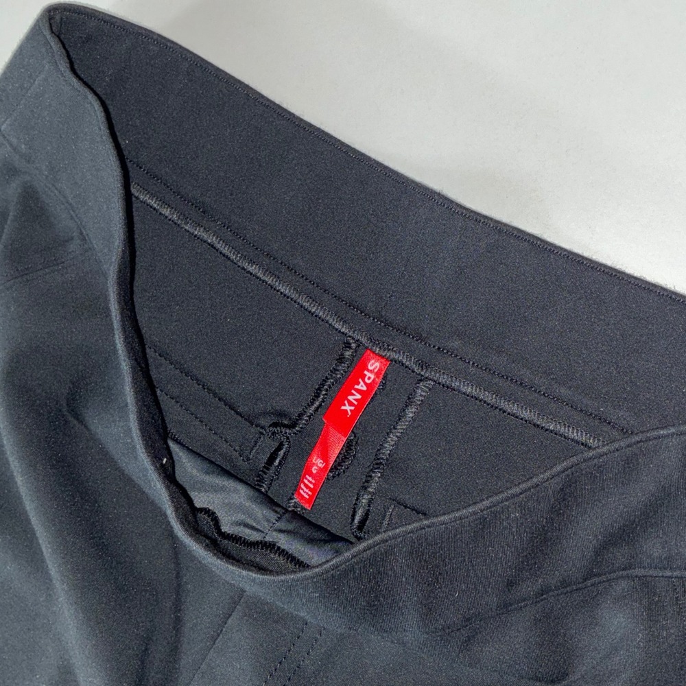 SPANX Women Large Black Ponte Pants Slim Straight Pull On Stretch 20254R